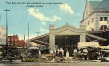 West Side City Market and Shed, on a busy Saturday, Houston, Texas, USA, 1911