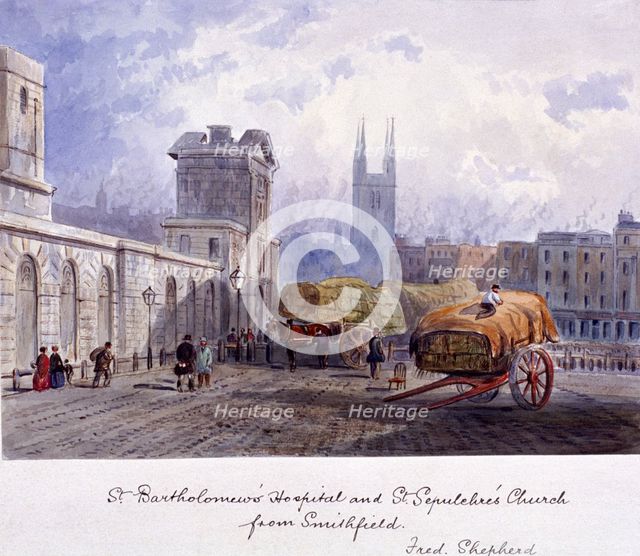 West Smithfield, London, c1840. Artist: Shelley