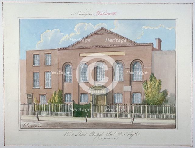 West Street Independent Chapel, Southwark, London, 1826. Artist: G Yates