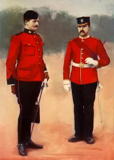 West Surrey (Adjutant) and East Surrey (Sergeant-Major) 1901. Creator: Gregory & Co