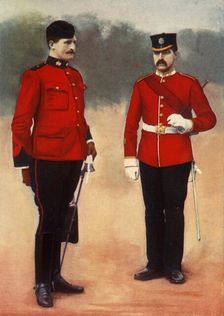 West Surrey (Adjutant) and East Surrey (Sergeant-Major) 1901. Creator: Gregory & Co