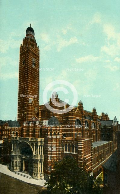 Westminster Cathedral, London, c1910. Creator: Unknown.
