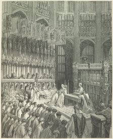 Westminster Abbey - Confirmation of Westminster Boys, 1872. Creator: Adolphe François Pannemaker