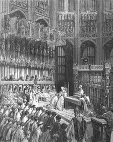 Westminster Abbey - Confirmation of Westminster Boys 1872. Creator: Gustave Doré
