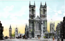 Westminster Abbey and Big Ben, London, 20th Century