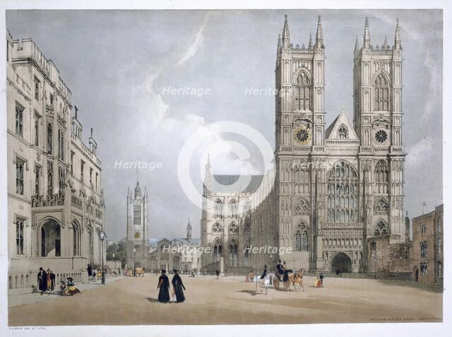 Westminster Abbey and Hospital, London, 1842. Artist: Thomas Shotter Boys