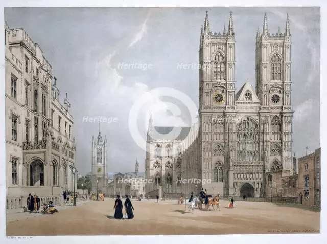 Westminster Abbey and Hospital, London, 1842. Creator: Thomas Shotter Boys.