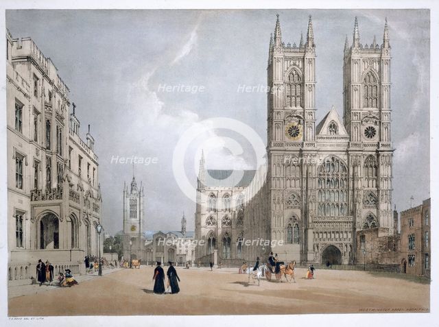 Westminster Abbey and Hospital, London, 1842. Creator: Thomas Shotter Boys.
