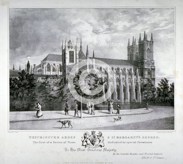 Westminster Abbey and St Margaret's Church, London, 1830.                   Artist: Dean and Munday