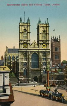 Westminster Abbey and Victoria Tower, London c1930