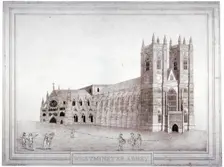 Westminster Abbey from the north-west, London, 1805. Artist: Anon