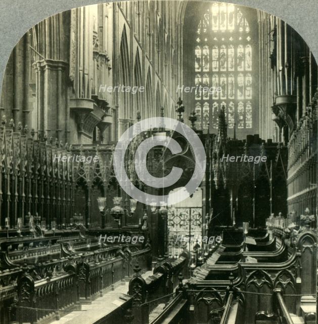 'Westminster Abbey - Interior. West through Choir, London, England.', c1930s. Creator: Unknown.