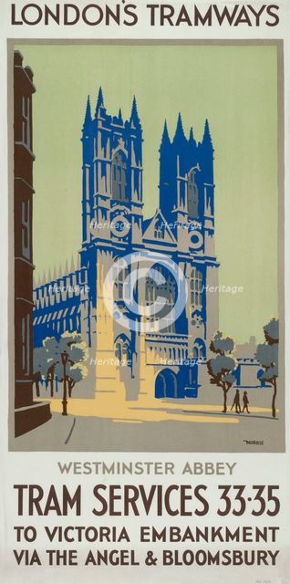 'Westminster Abbey', London County Council (LCC) Tramways poster, 1926. Artist: GM Norris