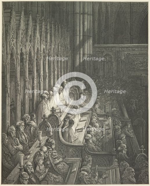 Westminster Abbey - The Choir, 1872.  Creator: Albert Doms.