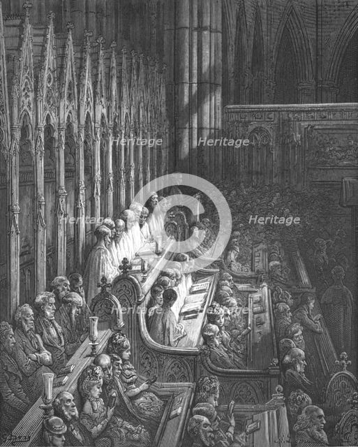 'Westminster Abbey - The Choir', 1872.  Creator: Gustave Doré.