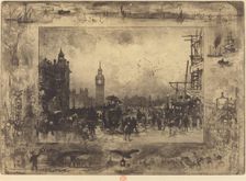Westminster Bridge, 1884. Creator: Felix Hilaire Buhot