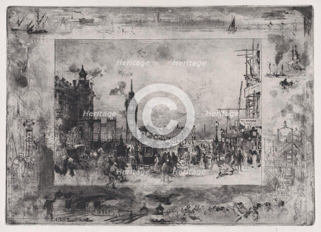 Westminster Bridge, or Westminster Clock Tower, 1860-98. Creator: Felix Hilaire Buhot.