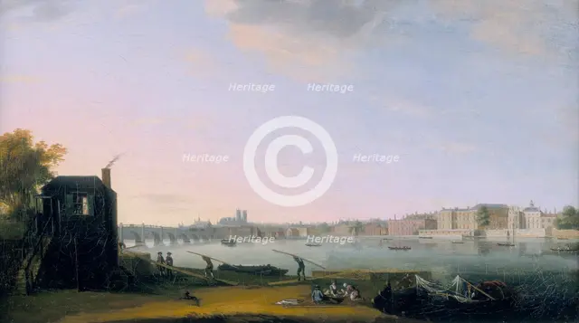 'Westminster Bridge and Whitehall from Lambeth', c1775. Creator: Unknown.