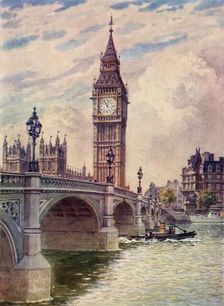 Westminster Bridge and Big Ben c1948. Creator: Unknown