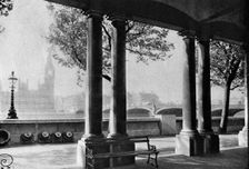 Westminster Bridge and Big Ben from the terrace of St Thomas's Hospital, 1926-1927