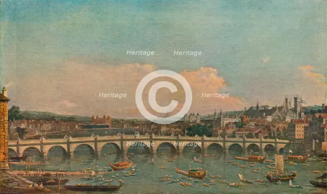 'Westminster Bridge', c1746. Artist: Canaletto.