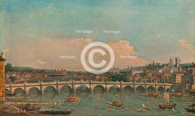 'Westminster Bridge', c1746. Artist: Canaletto.