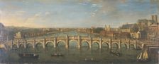 Westminster Bridge from the River, Looking South c1750. Creator: Unknown