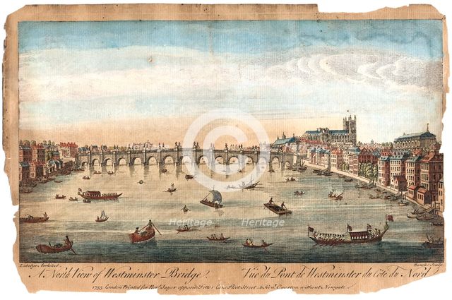 Westminster Bridge, London, 1753. Artist: Unknown
