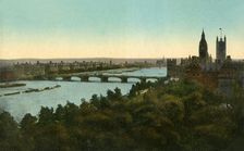 Westminster Bridge, London, c1910. Creator: Unknown