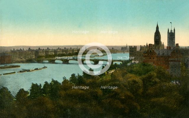 Westminster Bridge, London, c1910. Creator: Unknown.
