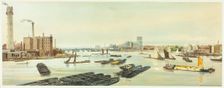 Westminster, from Waterloo Bridge, plate nineteen from Original Views of London as It Is, 1842. Creator: Thomas Shotter Boys