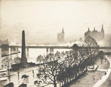 Westminster from a Savoy window, 1925 -1926. Creator: CRW Nevinson