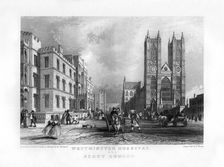 Westminster Hospital and Abbey Church London, 19th century.Artist: J Woods