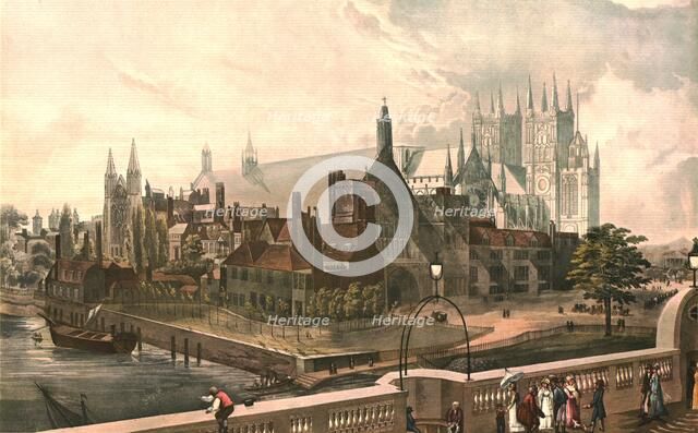 Westminster Hall and Abbey, c1819. After J.Gendall Creator: Daniel Havell.