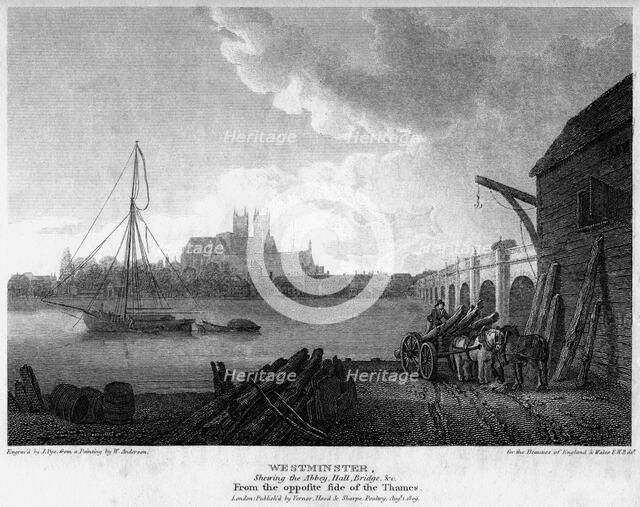 Westminster, London, 1809.Artist: J Pye