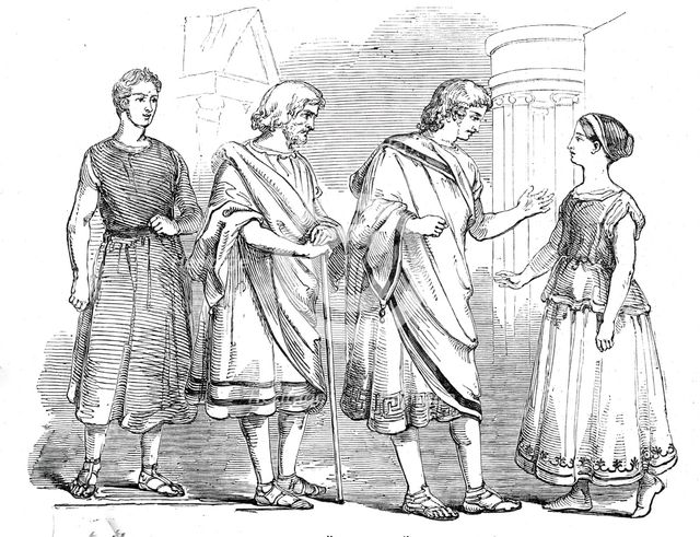 Westminster School - scene from "The Andria" of Terence, 1845. Creator: Unknown.