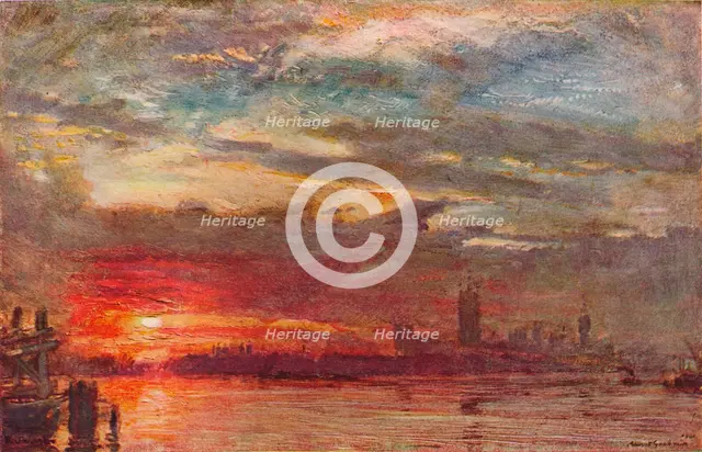 'Westminster Sunset ', 1900. Artist: Albert Goodwin.