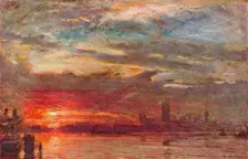 Westminster Sunset , 1900. Artist: Albert Goodwin