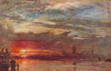 Westminster Sunset , 1900. Artist: Albert Goodwin