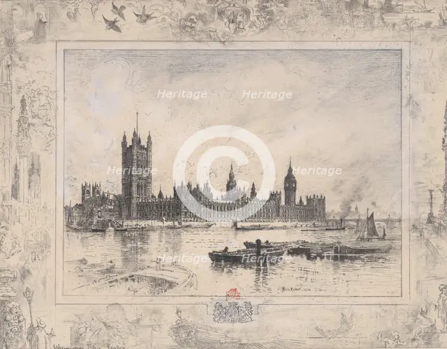 Westminster Palace, 1884. Creator: Felix Hilaire Buhot.