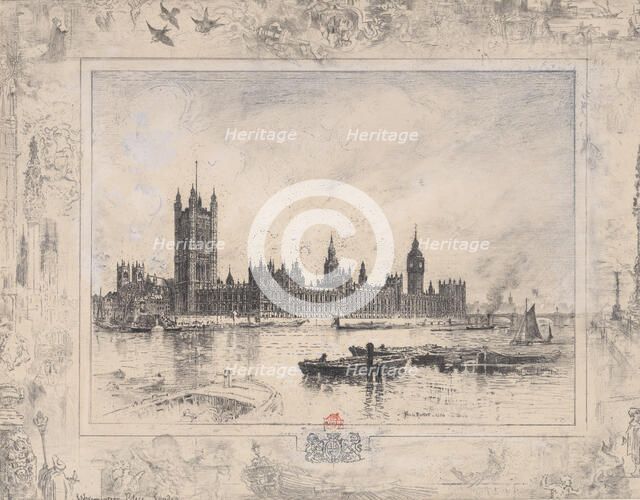 Westminster Palace, 1884. Creator: Felix Hilaire Buhot.