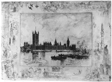 Westminster Palace c1870-1900 (1924). Artist: Felix Hilaire Buhot