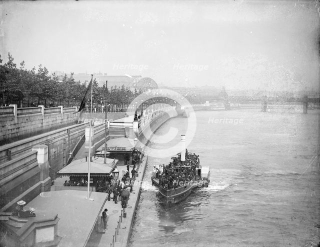 Westminster Pier, Westminster, Greater London, c1860-c1922. Artist: Henry Taunt
