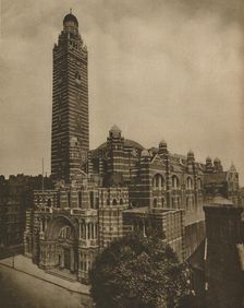 Westminster's Byzantine Cathedral of Red Brick Seen from Ashley Place c1935. Creator: Campbell