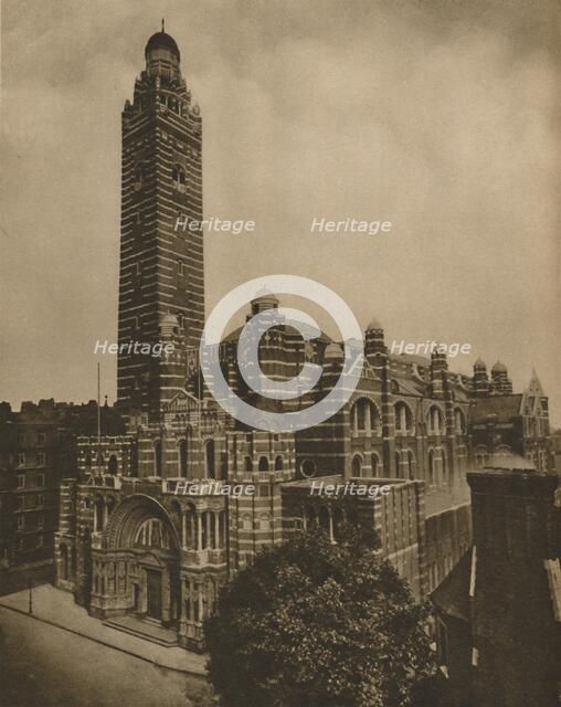 'Westminster's Byzantine Cathedral of Red Brick Seen from Ashley Place', c1935. Creator: Campbell.