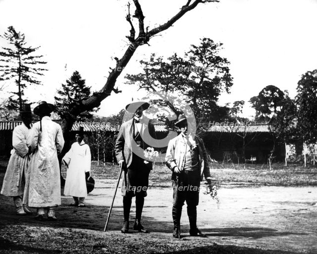 Western visitors to Korea, 1900. Artist: Unknown