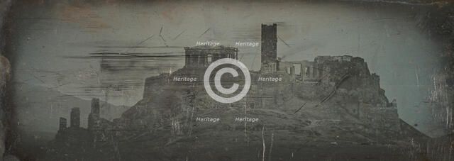 Western Approach to the Acropolis, Athens, 1842. Creator: Joseph Philibert Girault De Prangey.