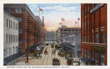 Western Avenue and the wholesale produce district, Seattle, Washington, USA, 1911