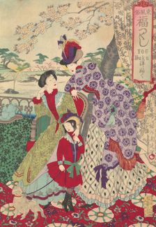 Western Clothing from the series An Array of Auspicious Customs of Eastern Japan (Azuma fu..., 1889. Creator: Chikanobu Yoshu