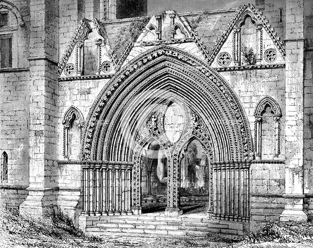 Western doorway of Elgin Cathedral, Elgin, Moray, Scotland, 1908-1909. Artist: Unknown